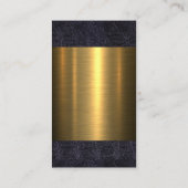 Leder en goudmetalen visitekaartje (Achterkant)