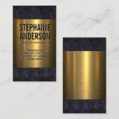 Leder en goudmetalen visitekaartje (Voorkant / Achterkant)