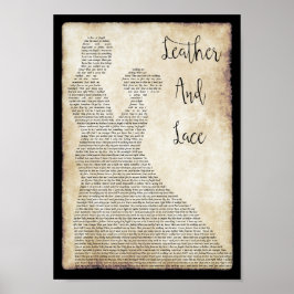 Leder en Lace Song Lyric Man Lady Dancing Print