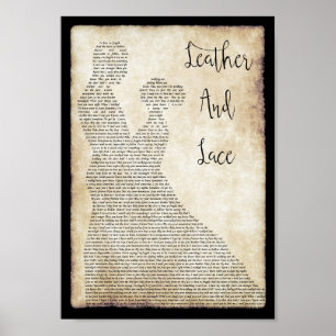Leder en Lace Song Lyric Man Lady Dancing Print