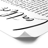 Leder en Lace White Script Song Lyric Print (Hoek)