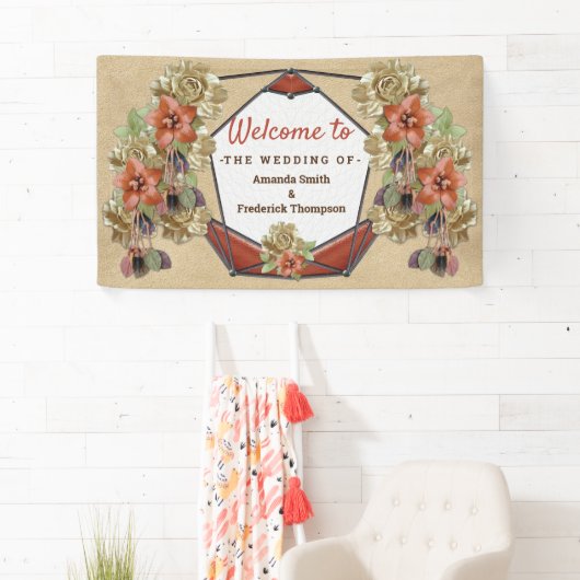 Leder- en langwerpbladerkunst spandoek (Insitu)