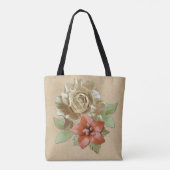 Leder- en langwerpbladerkunst tote bag (Achterkant)