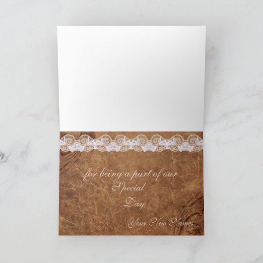 leder en lepel - Hartelijk dank Bedankkaart (Binnen)