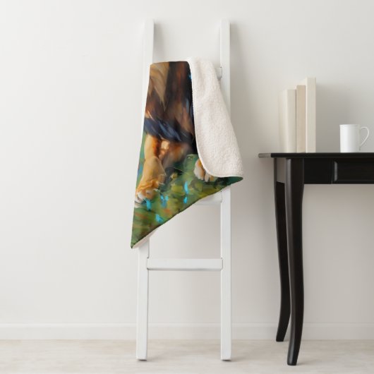 leder en mantel sherpa deken (In situ)