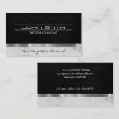 Leder en marmer met metalen afwerking visitekaartje (Voorkant / Achterkant)