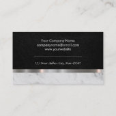 Leder en marmer met metalen afwerking visitekaartje (Achterkant)