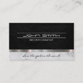 Leder en marmer met metalen afwerking visitekaartje (Voorkant)