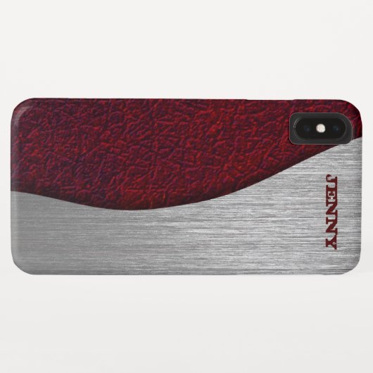 Leder en metaal Case-Mate iPhone case (Achterkant (horizontaal))