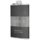 Leder- en metaal-maatkolf heupfles (Links)