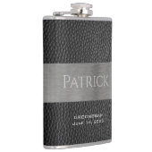 Leder- en metaal-maatkolf heupfles (Rechts)