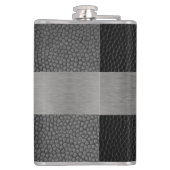 Leder- en metaal-maatkolf heupfles (Achterkant)