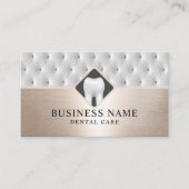 Leder en Roos goudkleurstof voor gebitsverzorging Visitekaartje (Voorkant)