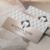 Leder en Roos goudkleurstof voor gebitsverzorging Visitekaartje