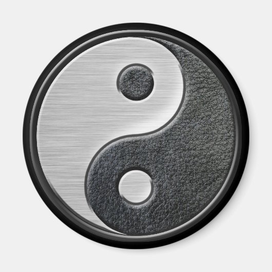 Leder- en staaleffect Yin Yang Graphic Magneet (Voorkant)