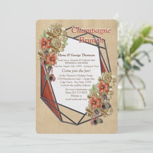 Leder- en suikerkleding voor kunstbruiloft kaart (Staand voorkant)