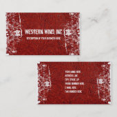 Leder en Visitekaartje met rode touwen (Voorkant / Achterkant)