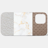 Leder Faux Marmer mannelijk blush leer Case-Mate iPhone Case (Achterkant (horizontaal))