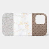 Leder Faux Marmer mannelijk blush leer Case-Mate iPhone Case (Achterkant (horizontaal))