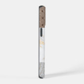 Leder Faux Marmer mannelijk blush leer iPhone 15 Case (Rechterkant)