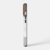 Leder Faux Marmer mannelijk blush leer iPhone 15 Case (Linkerkant)