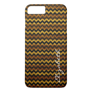 Leder Geel Blauw Chevron Stripes Pattern Case-Mate iPhone Case
