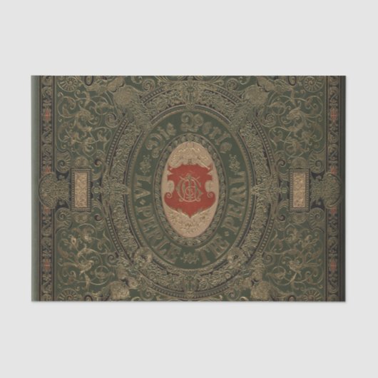 Leder-gelabeld boek tissuepapier (Voorkant)