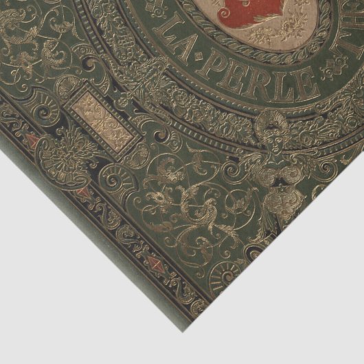 Leder-gelabeld boek tissuepapier (Detail)