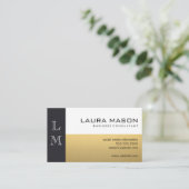 Leder Gold White Visitekaartje (Staand voorkant)