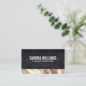 leder | Gouden zijde stof Visitekaartje (Staand voorkant)