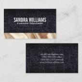 leder | Gouden zijde stof Visitekaartje (Voorkant / Achterkant)