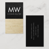 Leder | Hout Visitekaartje (Voorkant / Achterkant)