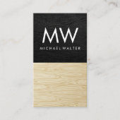 Leder | Hout Visitekaartje (Voorkant)