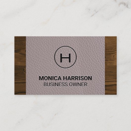 Leder | Houtsim Visitekaartje (Voorkant)