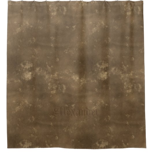  leder in bruine tas douchegordijn (Voorkant)