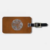 Leder Iron Celtic Dog Bagagelabel (Voorkant horizontaal)