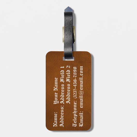 Leder Iron Celtic Dog Bagagelabel (Achterkant verticaal)