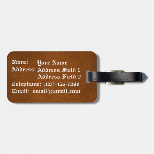 Leder Iron Celtic Dog Bagagelabel (Achterkant horizontaal)