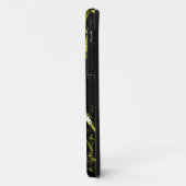 Leder Jasje Geel monogram iPhone 5 hoesje (Achterkant/links)