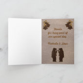 Leder-kijk bruiloft bedankkaart (Binnen)