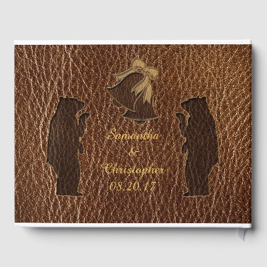Leder-kijk bruiloft gastenboek (Achterkant)