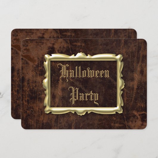  leder-kijk-halloween-partij kaart (Voorkant / Achterkant)