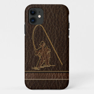 Leder-kijk op de visser Donker Case-Mate iPhone Case