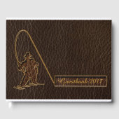 Leder-kijk op de visser Donker Gastenboek (Voorkant)