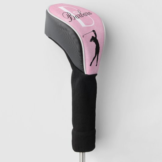 Leder Kijk Roze Vrouwenmonogram Golfheadcover (Schuin)