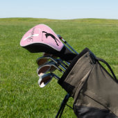 Leder Kijk Roze Vrouwenmonogram Golfheadcover (Insitu)