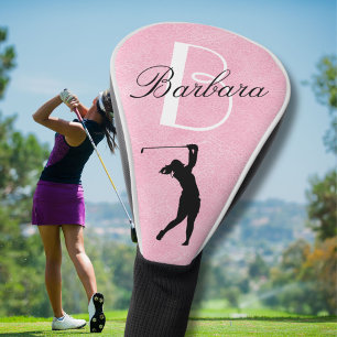 Leder Kijk Roze Vrouwenmonogram Golfheadcover