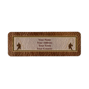 Leder-Kijk vissers Etiket