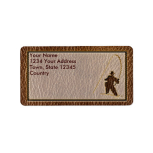 Leder-Kijk vissers Etiket