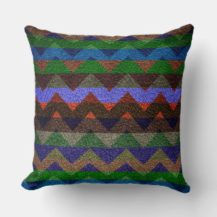 Leder kleurrijk Chevron Stripes Patroon #18 Kussen